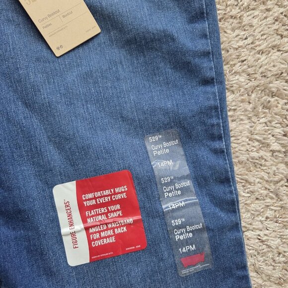 Levi's 529 Jeans Womens 14p Curvy Bootcut Denim Dark Wash Tags - Picture 4 of 8